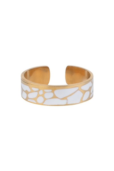 Ring Crackle - Gold White
